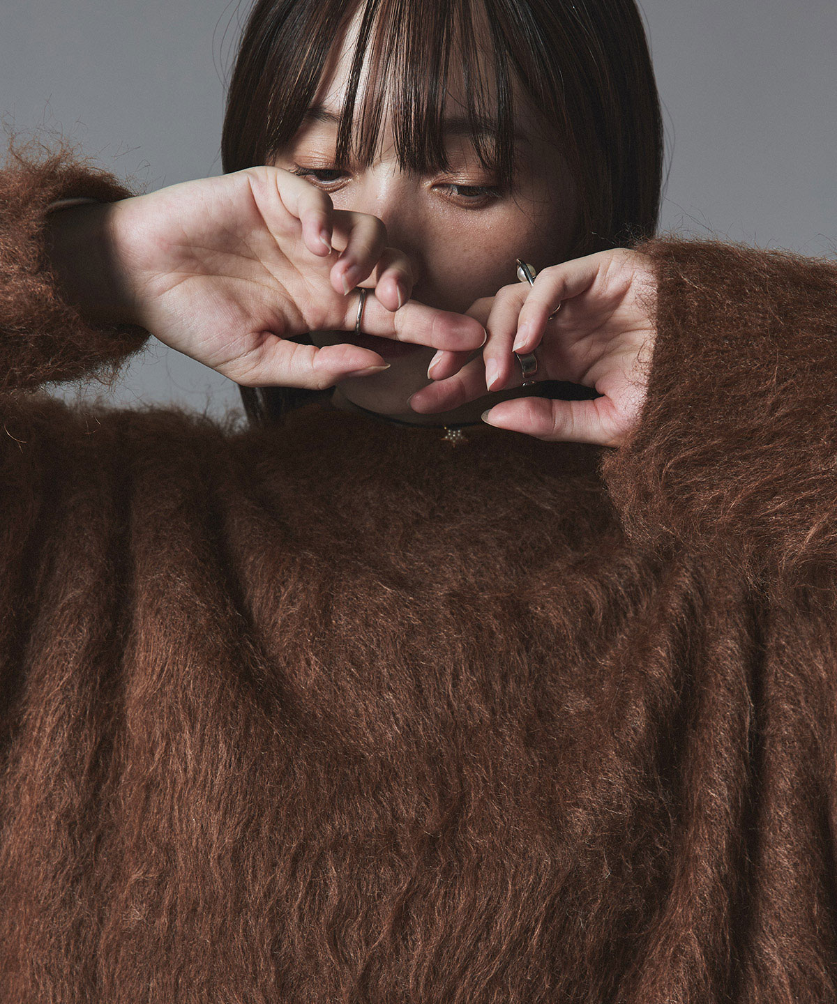 【予約販売】モヘアシャギーショートニットトップス 全5色