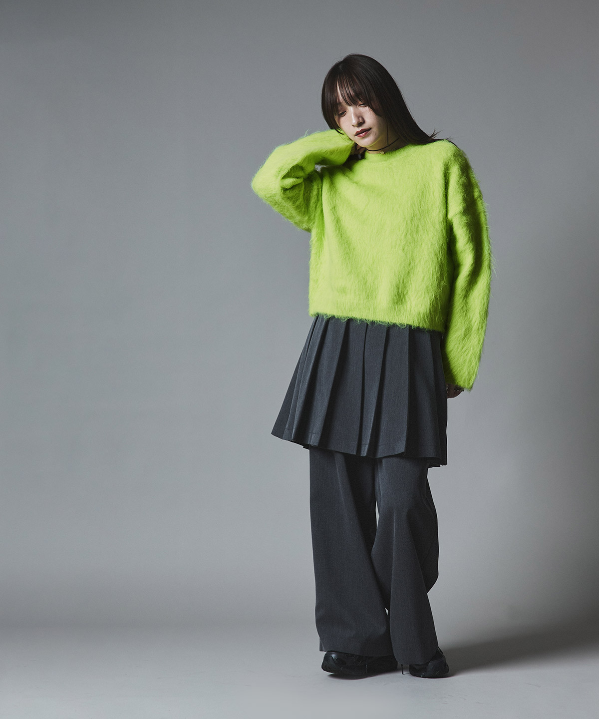 【予約販売】モヘアシャギーショートニットトップス 全5色