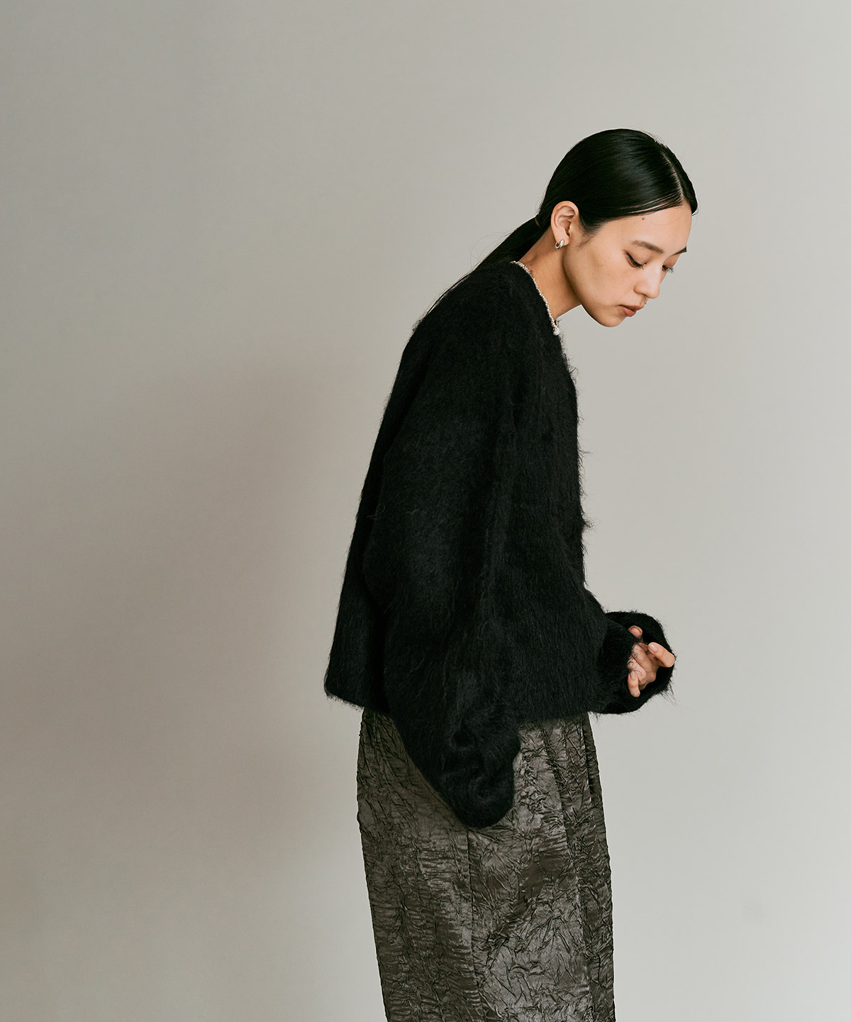 【予約販売】モヘアシャギーショートニットトップス 全5色