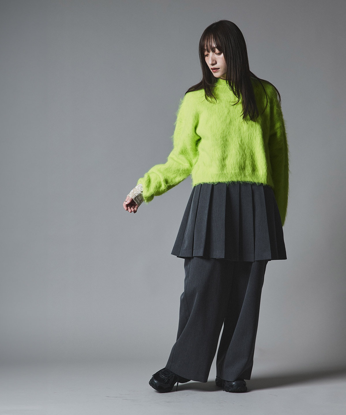 【予約販売】モヘアシャギーショートニットトップス 全5色