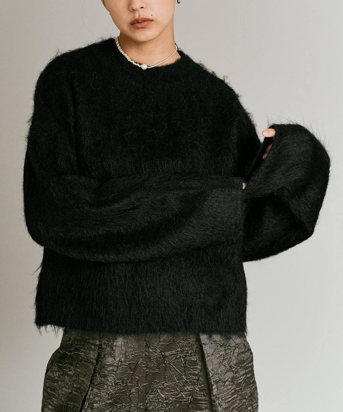 【予約販売】モヘアシャギーショートニットトップス 全5色