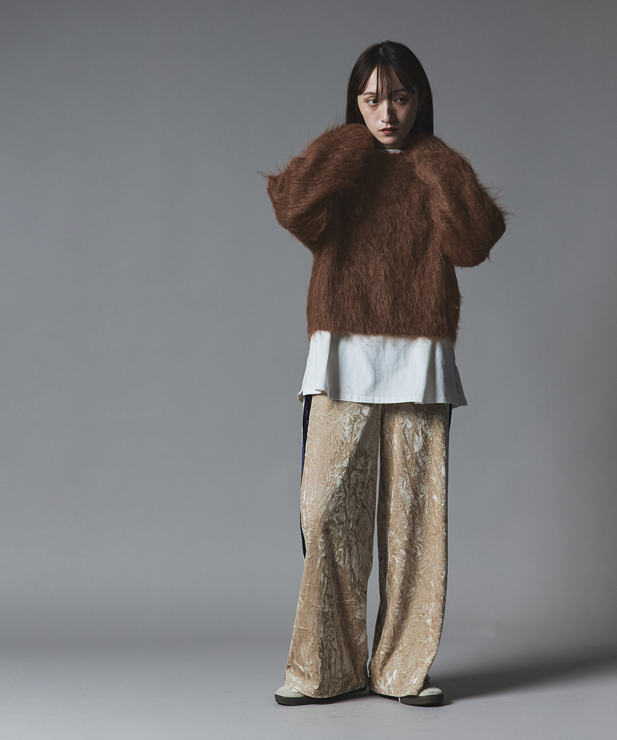 【予約販売】モヘアシャギーショートニットトップス 全5色