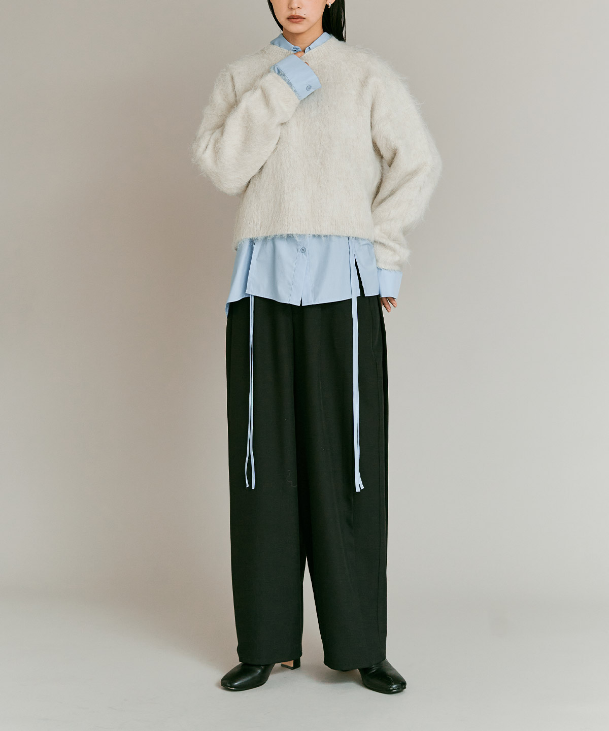 【予約販売】モヘアシャギーショートニットトップス 全5色