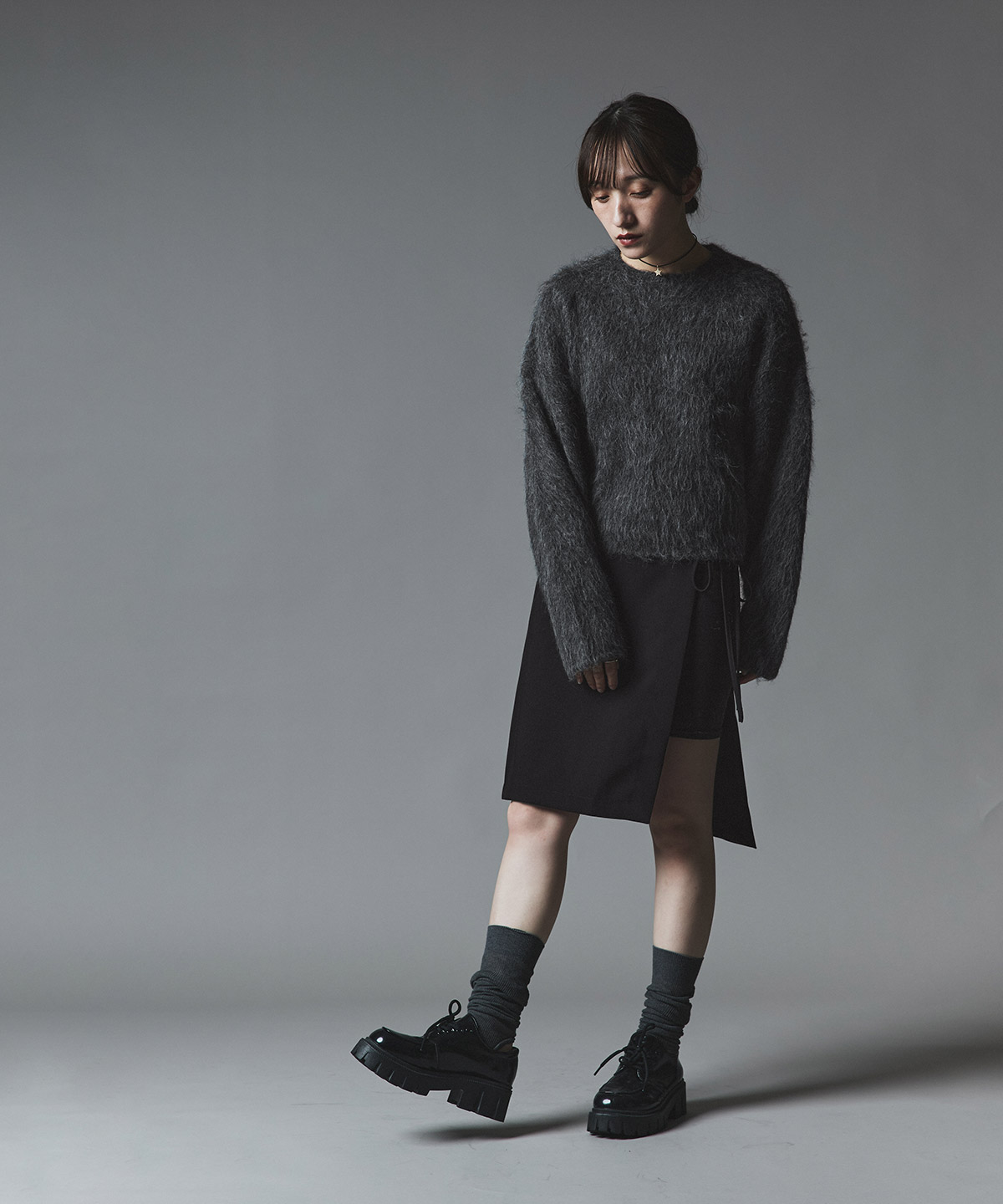 【予約販売】モヘアシャギーショートニットトップス 全5色