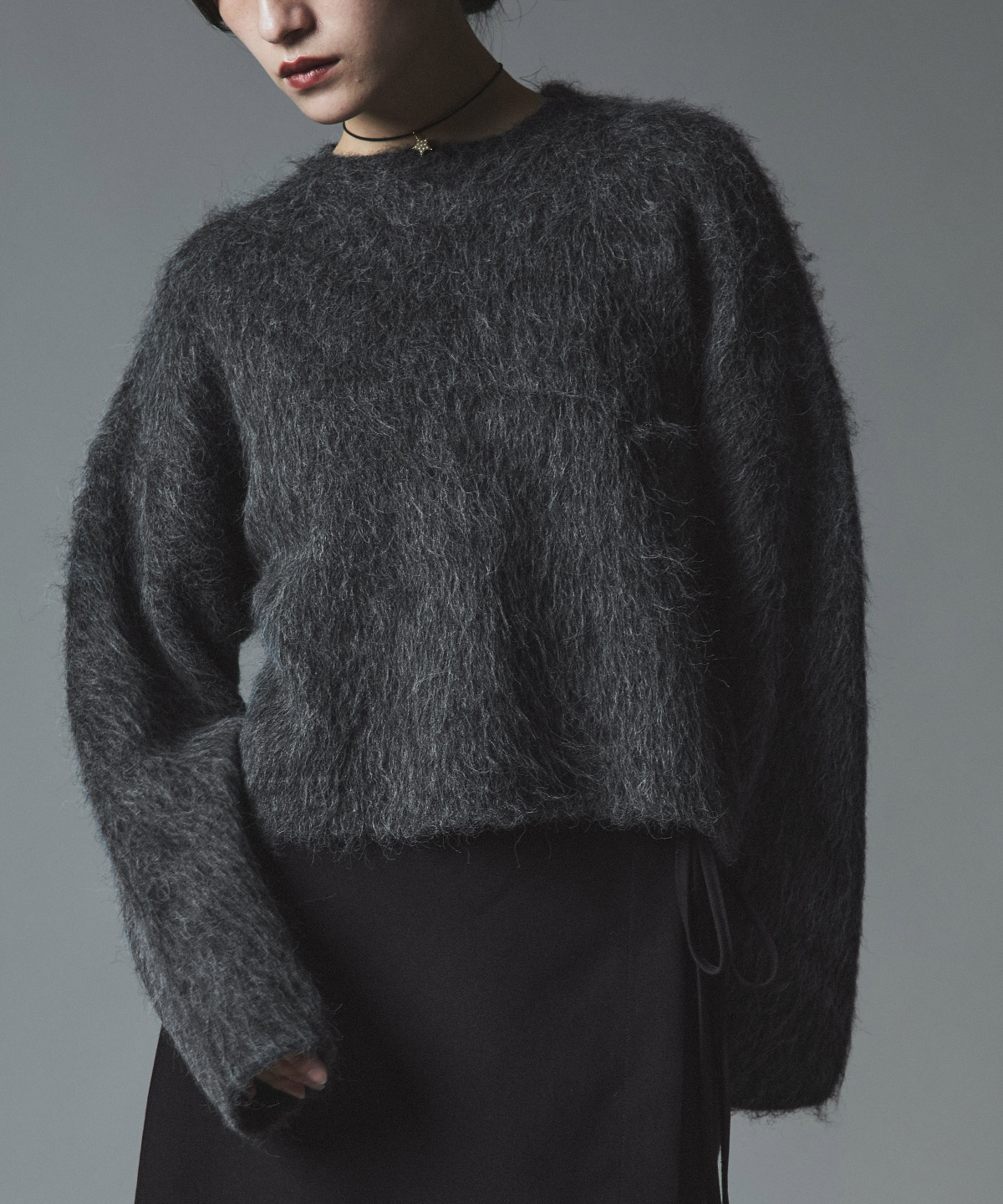 【予約販売】モヘアシャギーショートニットトップス 全5色