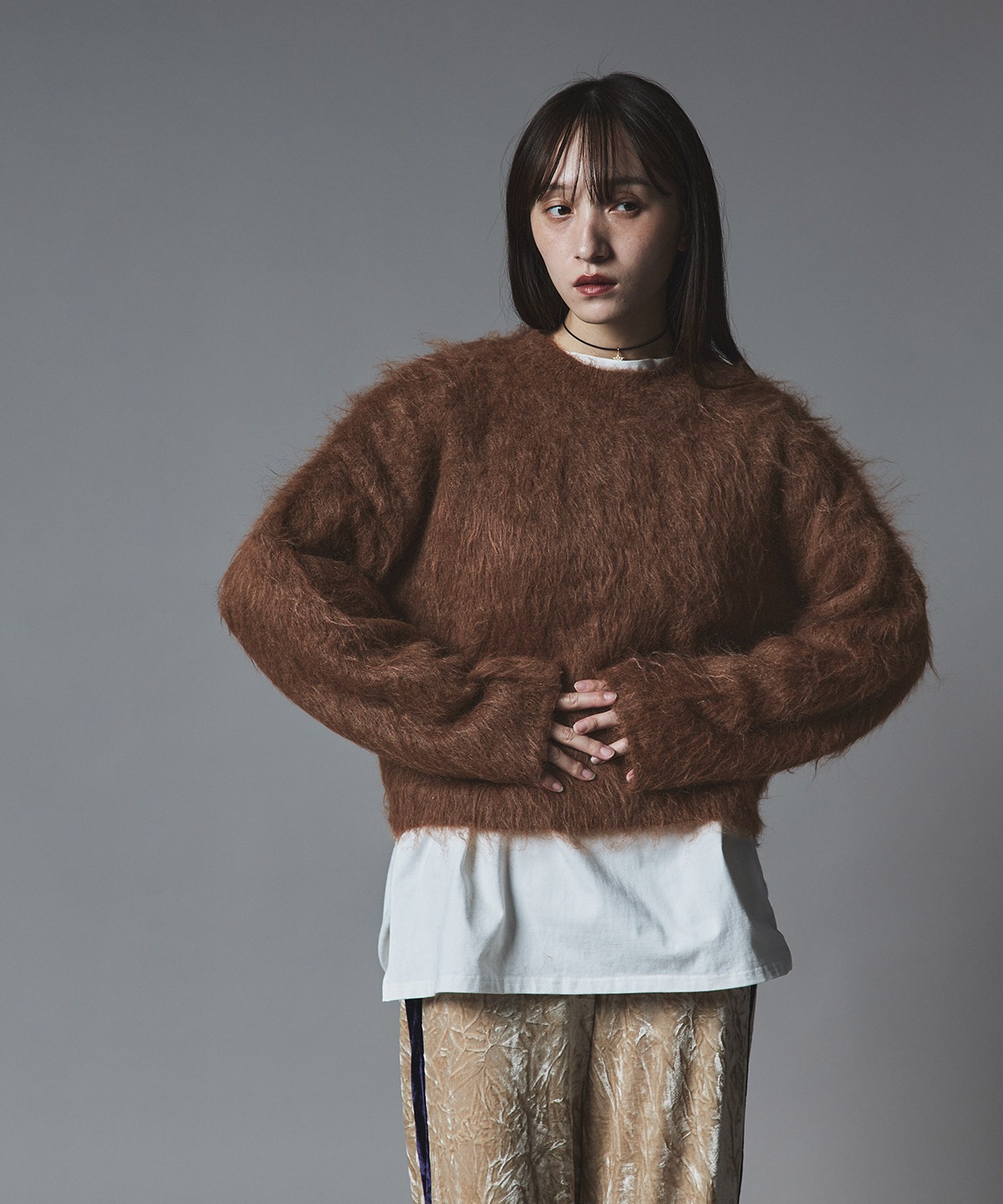 【予約販売】モヘアシャギーショートニットトップス 全5色