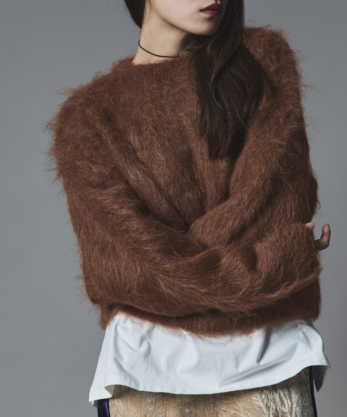 【予約販売】モヘアシャギーショートニットトップス 全5色