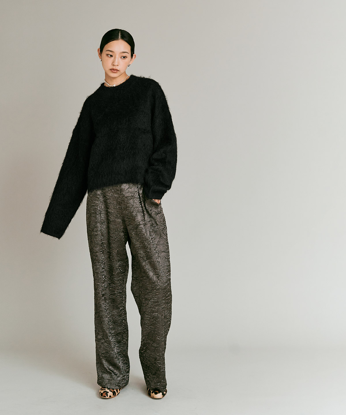 【予約販売】モヘアシャギーショートニットトップス 全5色