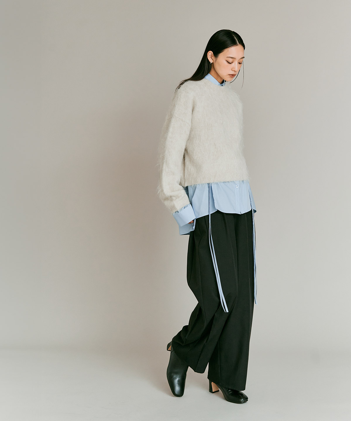 【予約販売】モヘアシャギーショートニットトップス 全5色