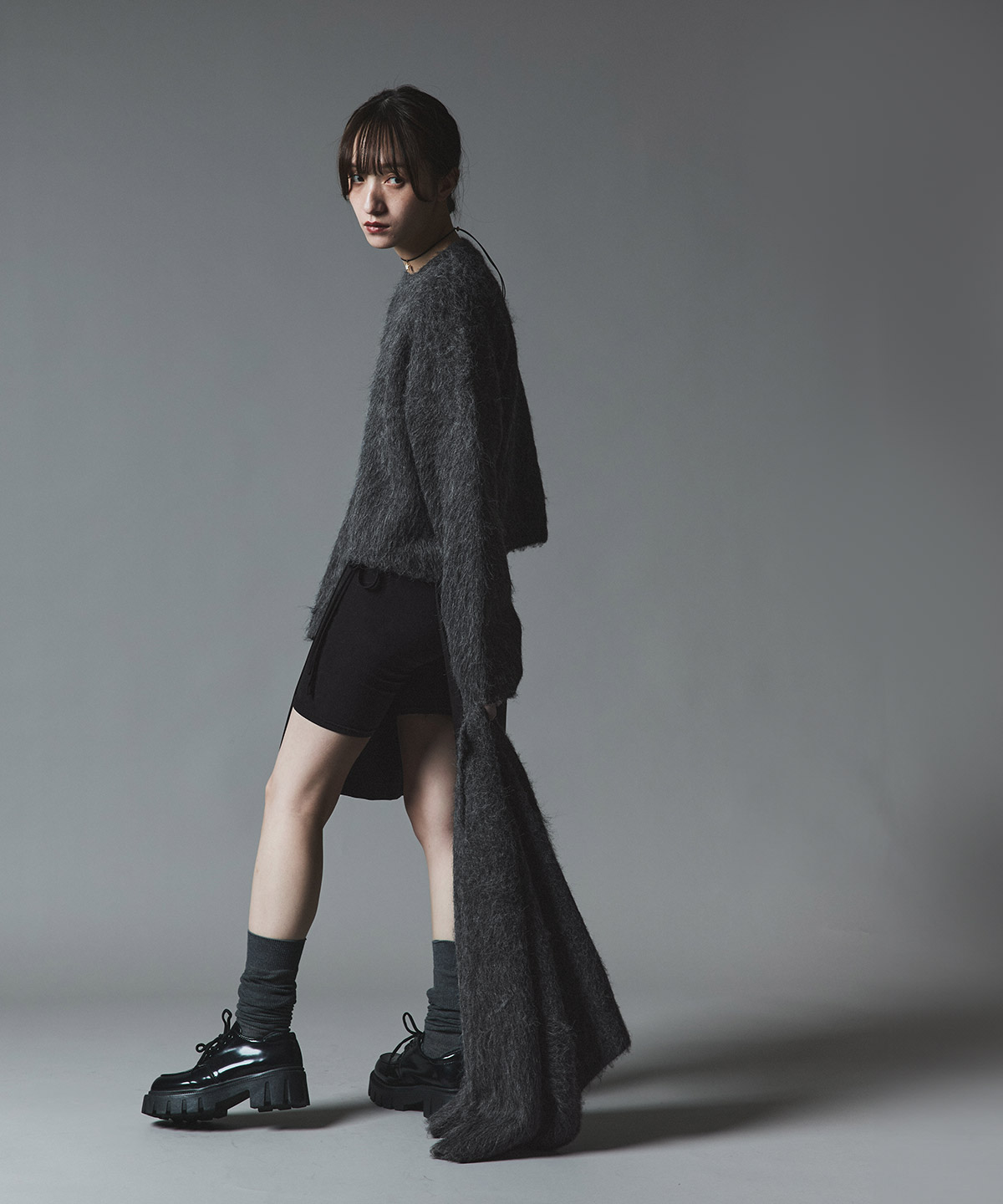 【予約販売】モヘアシャギーショートニットトップス 全5色