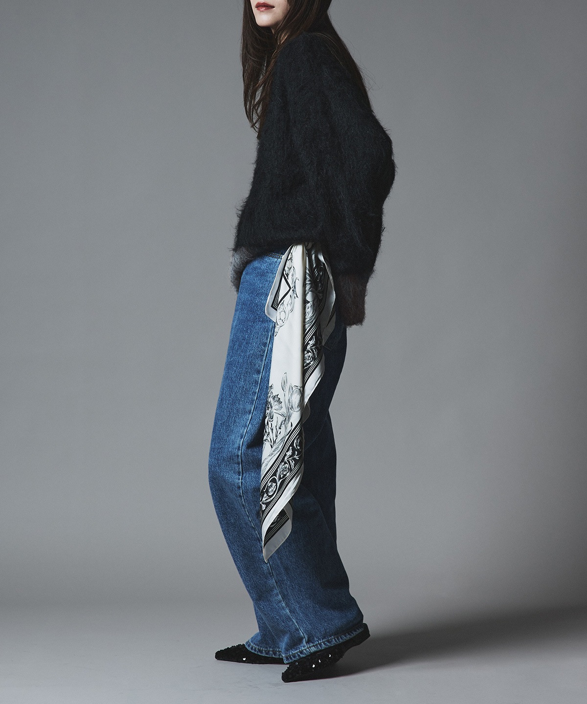 【予約販売】モヘアシャギー配色ニットトップス 全4色