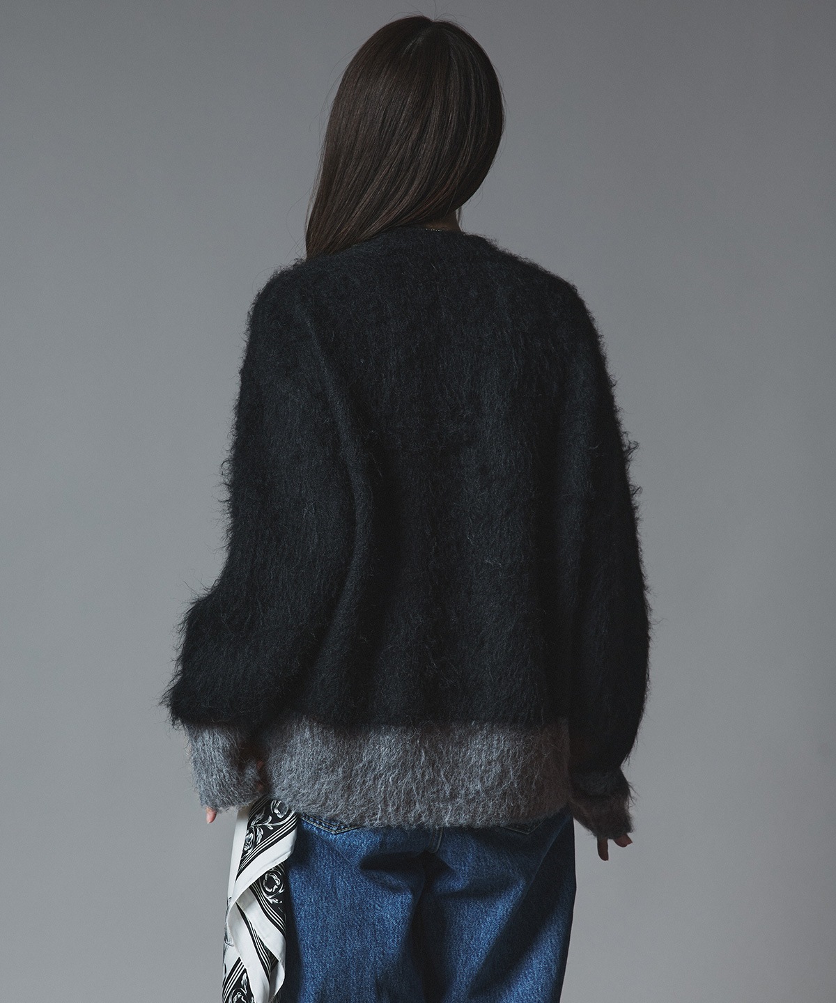 【予約販売】モヘアシャギー配色ニットトップス 全4色