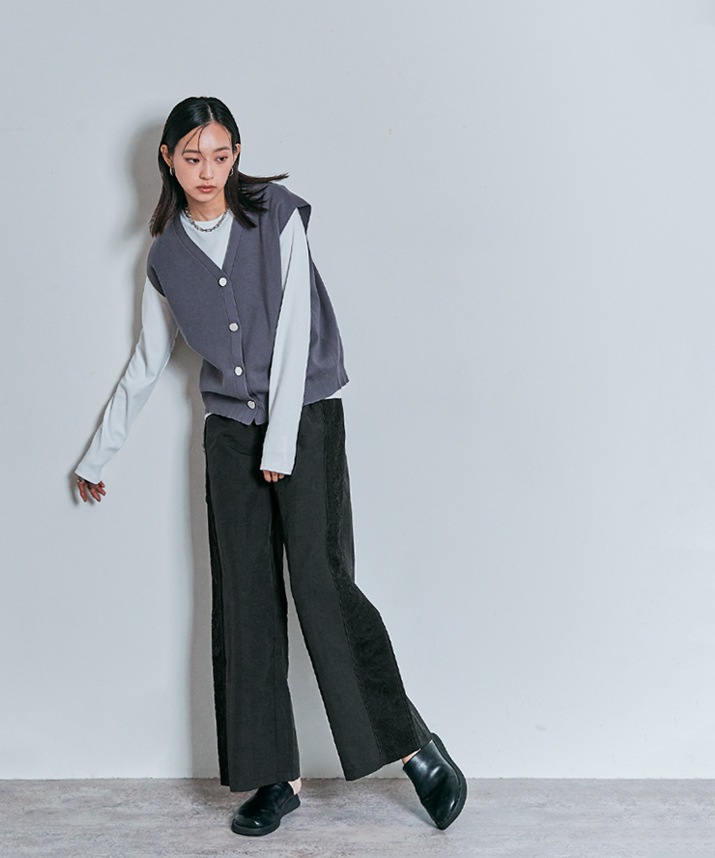 BlessU グレー ワイドパンツ 優待価格[IKITSUKE]ギャザーワイドパンツ | KOBUNSHA SELECT