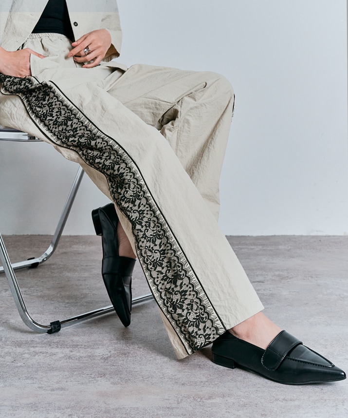 撥水サイドレースパンツ 全3色 2サイズ 【SALE】