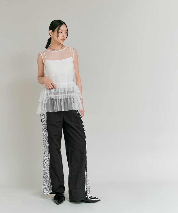 撥水サイドレースパンツ 全3色 2サイズ 【SALE】