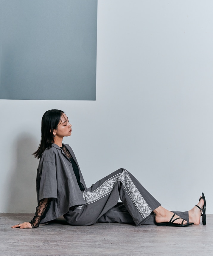 撥水サイドレースパンツ 全3色 2サイズ 【SALE】