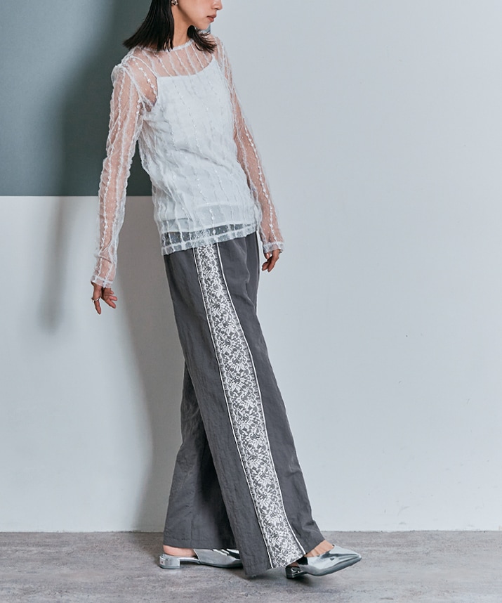 撥水サイドレースパンツ 全3色 2サイズ 【SALE】