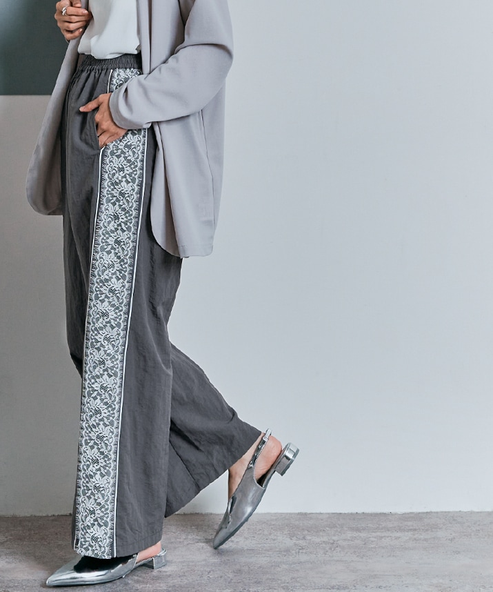 撥水サイドレースパンツ 全3色 2サイズ 【SALE】