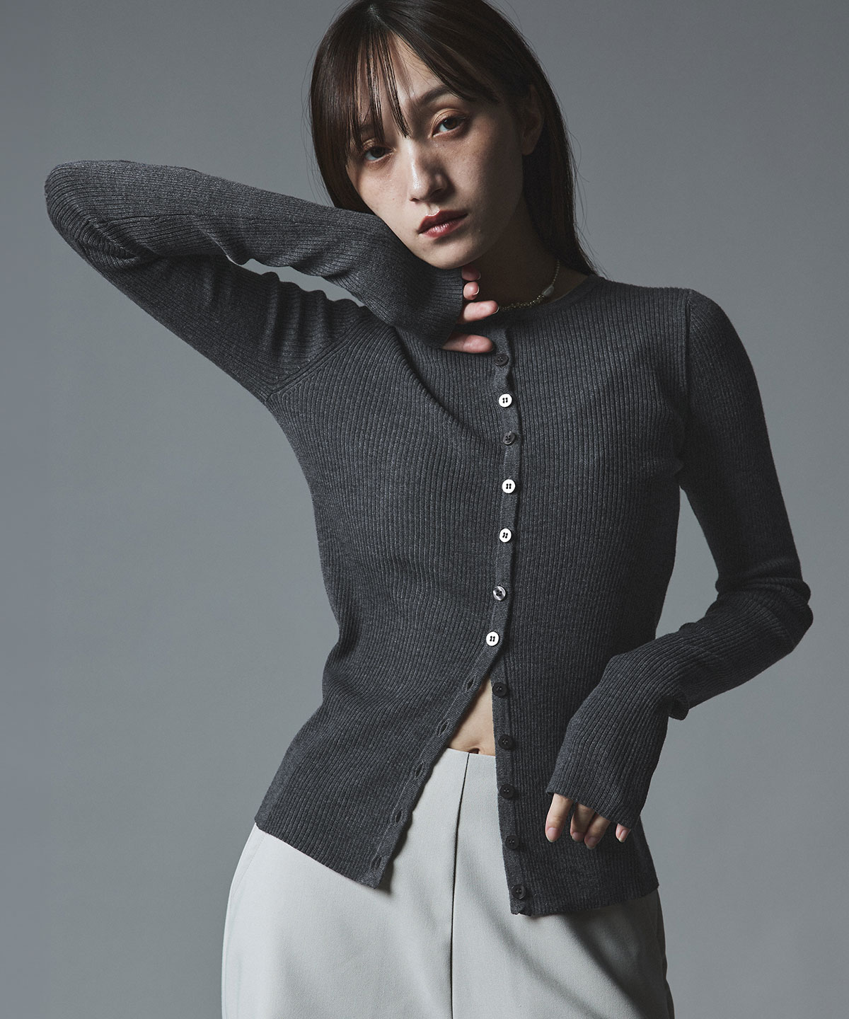 【予約販売】ウールミックスライトニットカーディガン 全4色