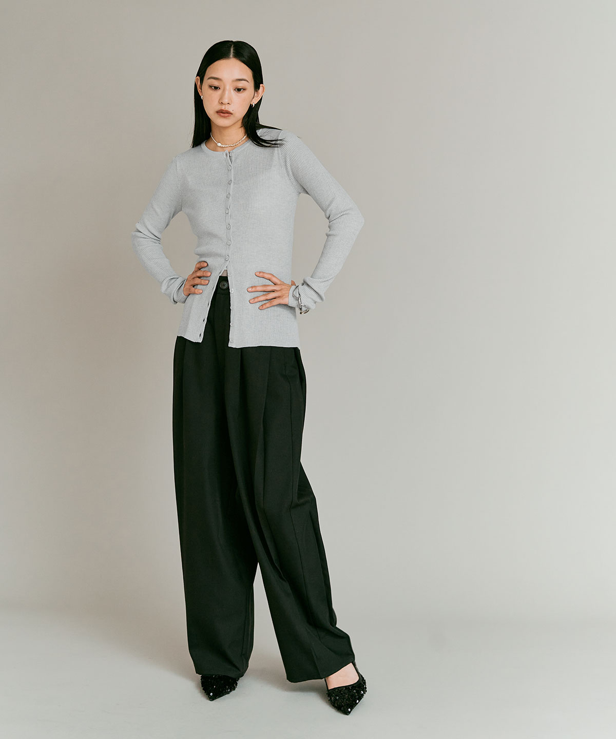 【予約販売】ウールミックスライトニットカーディガン 全4色