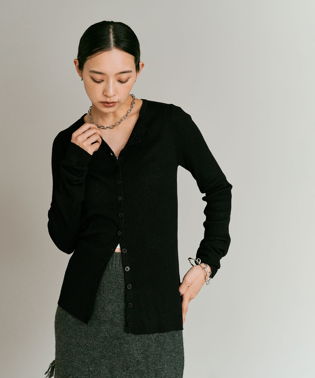 23AW AURALEE サイズ4 シルク ウール ミックスニット カーディガン 23AW AURALEE サイズ4 シルク ウール ミックスニット