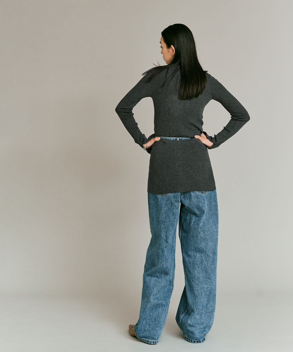 【予約販売】ウールミックスライトニット配色トップスセット 全4色