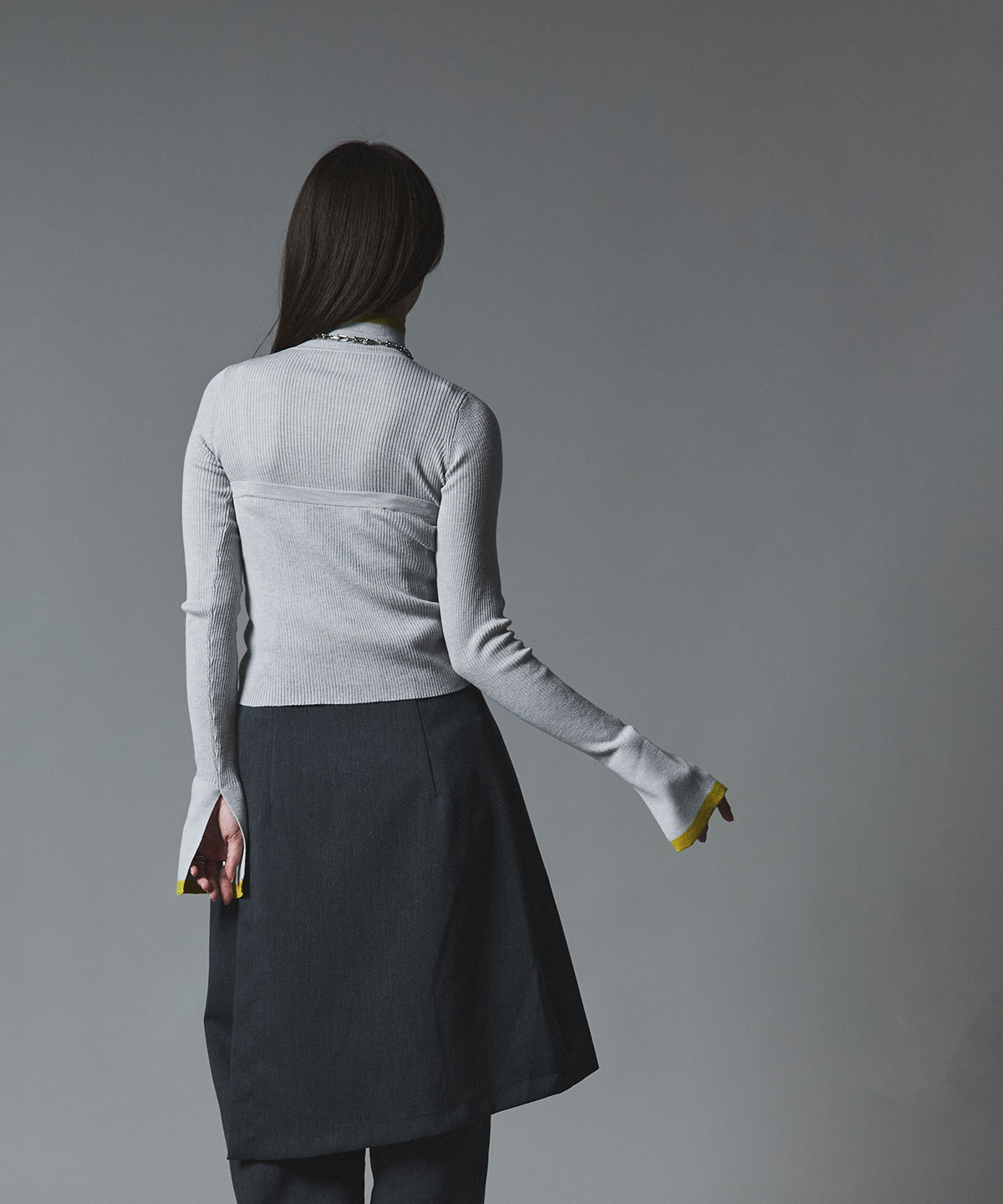 【予約販売】ウールミックスライトニット配色トップスセット 全4色