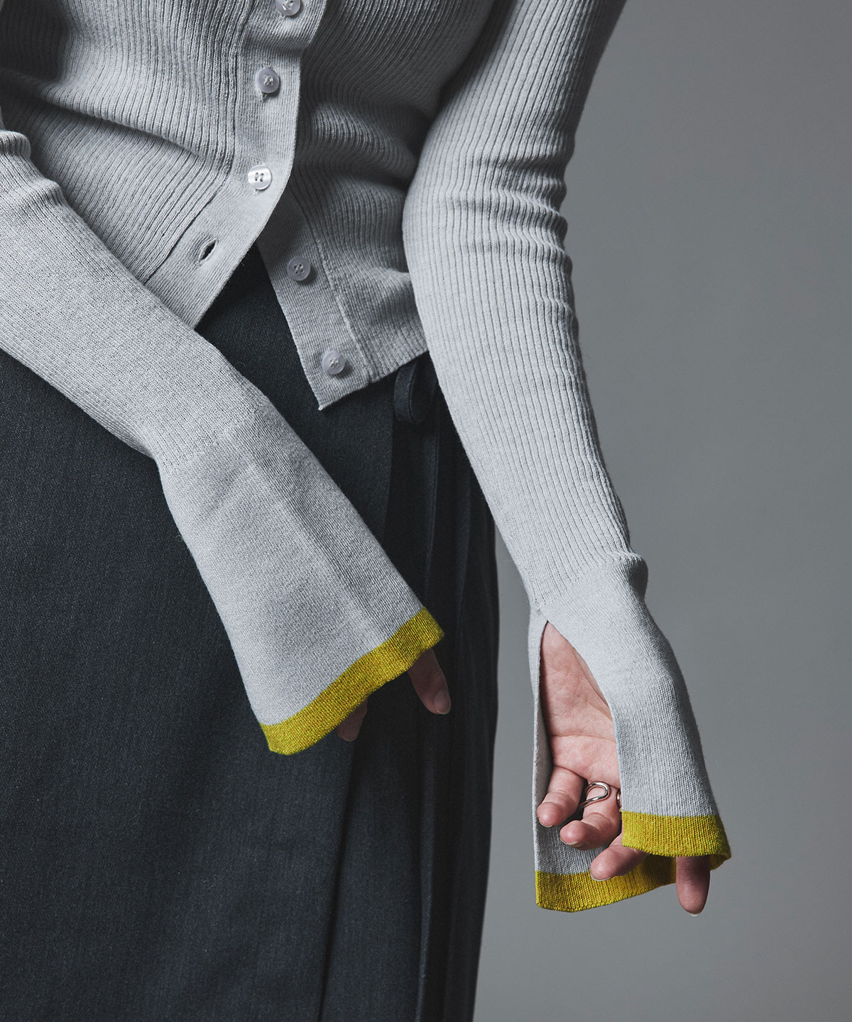 【予約販売】ウールミックスライトニット配色トップスセット 全4色