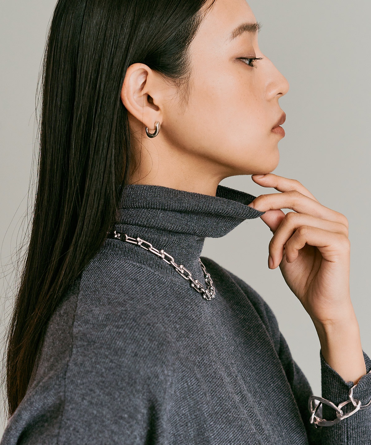 【予約販売】ウールミックスライトニットペプラムトップス 全4色