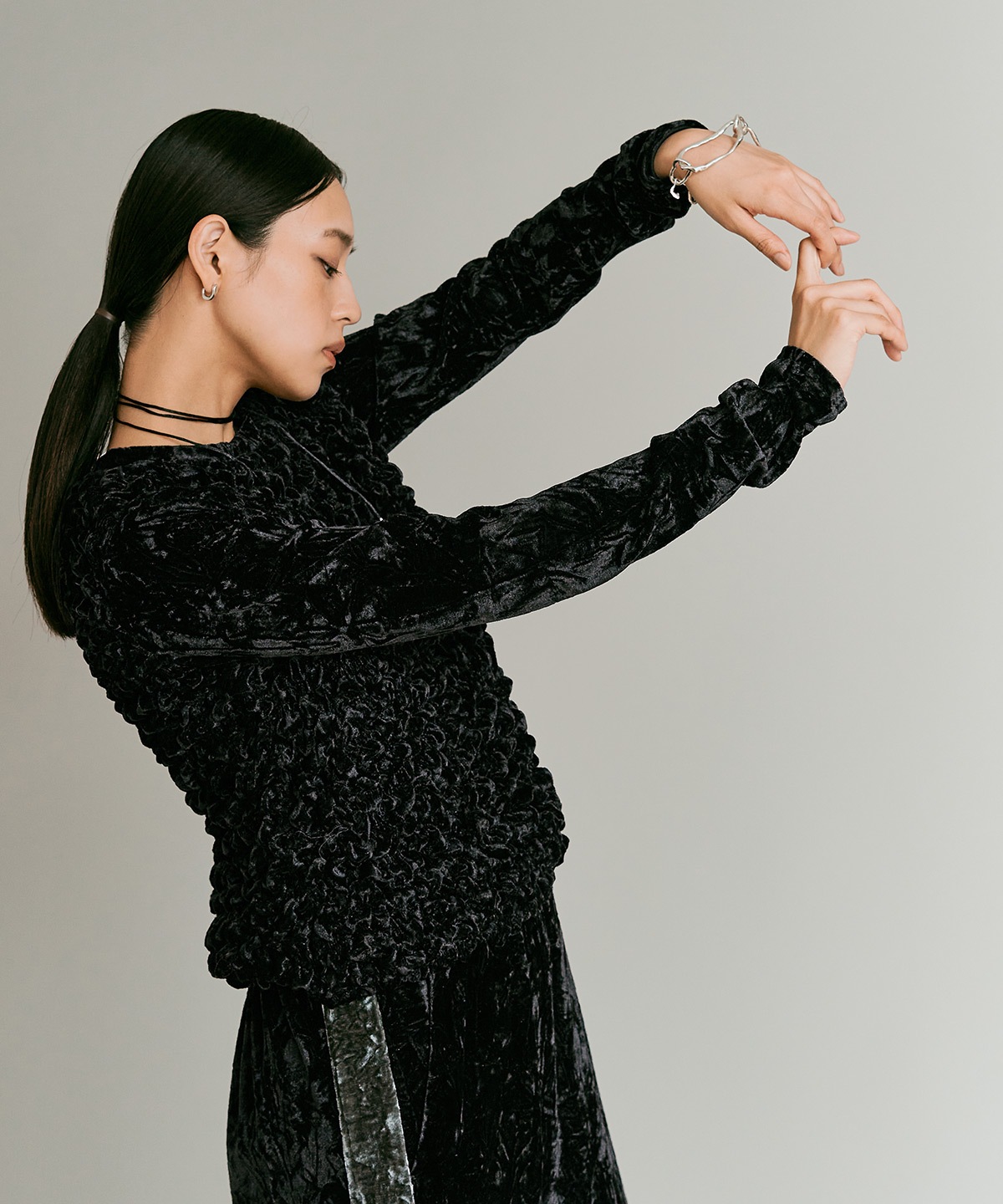 【予約販売】クラッシュベロアシャーリングトップス 全5色