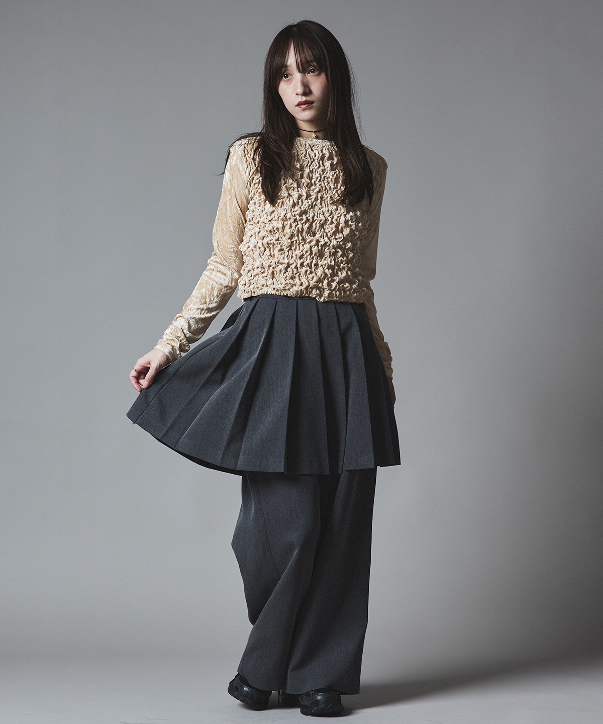 【予約販売】クラッシュベロアシャーリングトップス 全5色