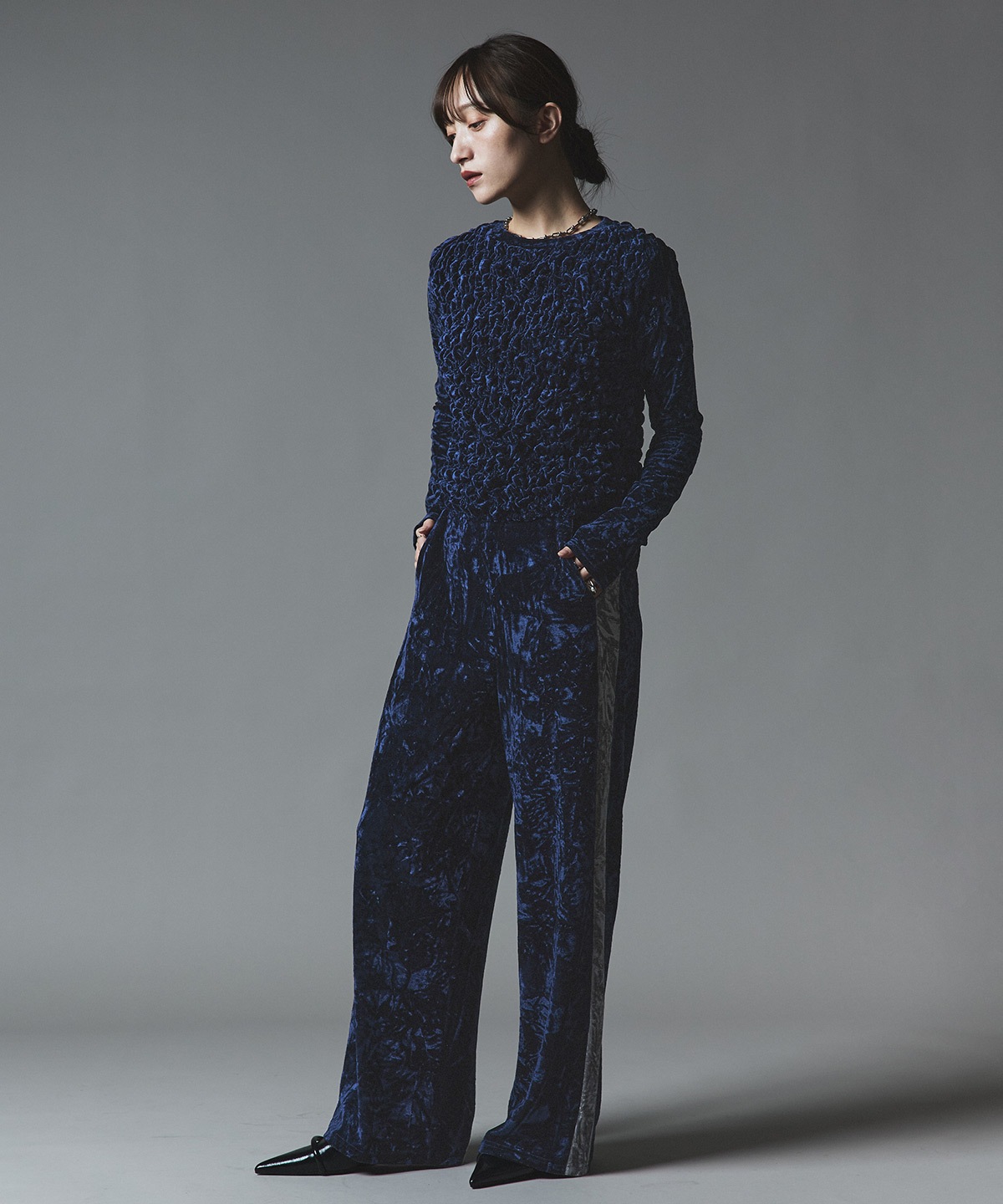 【予約販売】クラッシュベロアシャーリングトップス 全5色