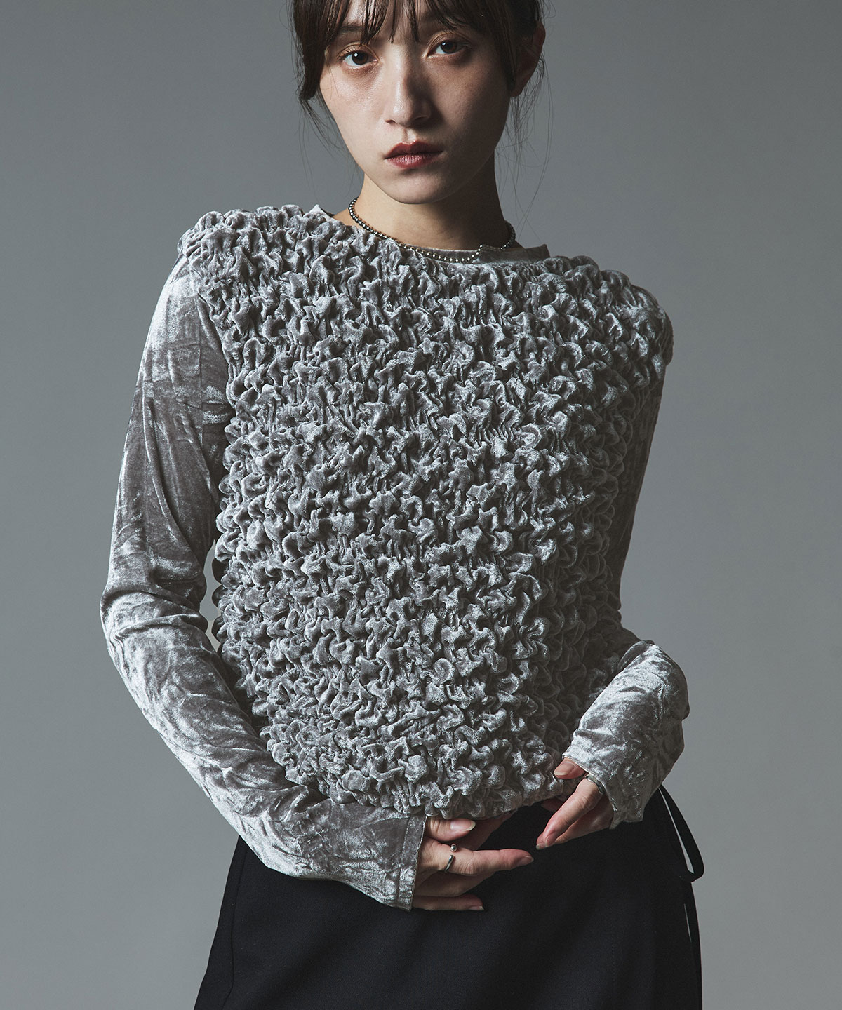 【予約販売】クラッシュベロアシャーリングトップス 全5色