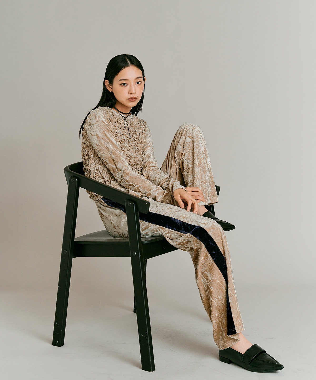 【予約販売】クラッシュベロアシャーリングトップス 全5色