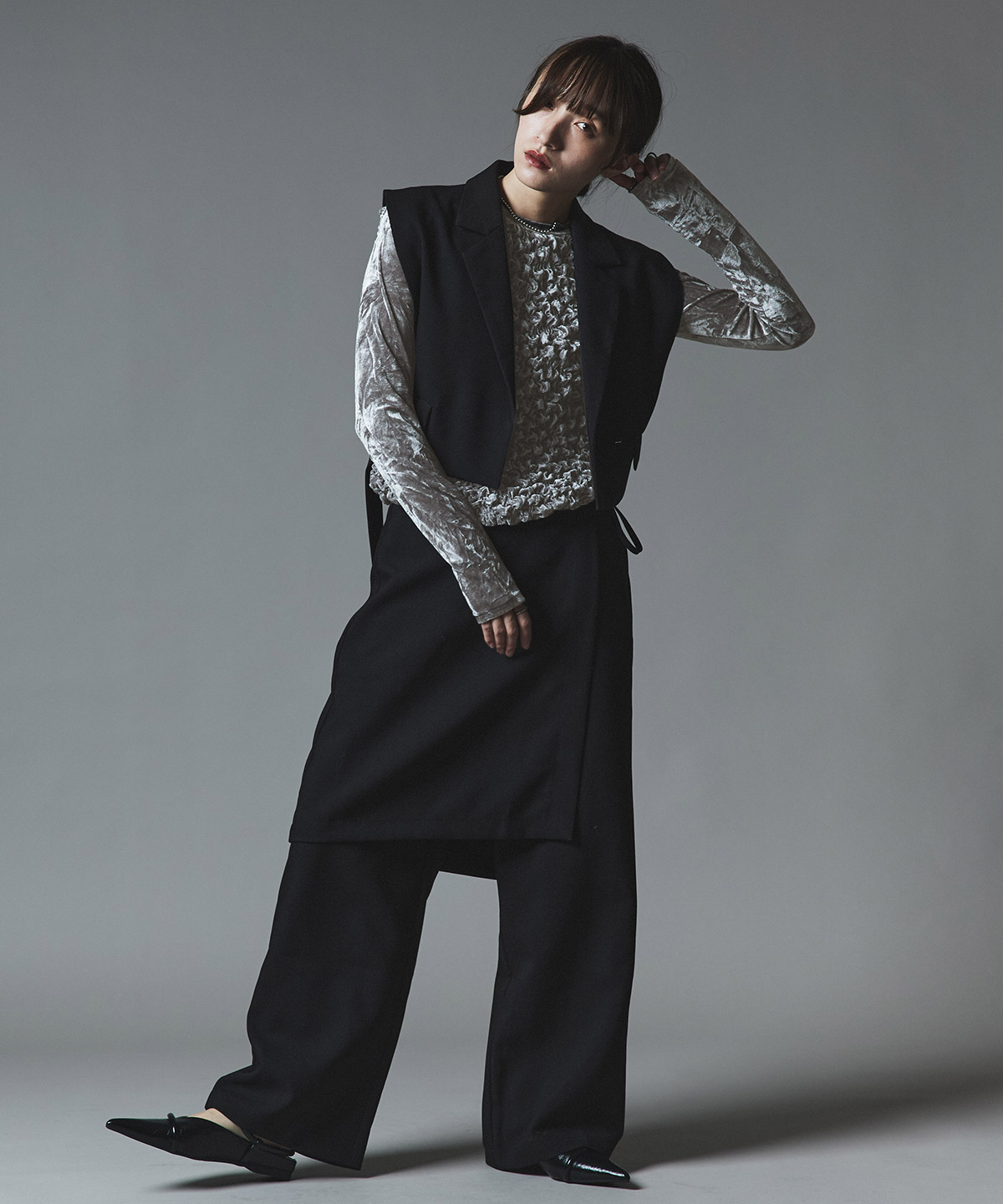 【予約販売】クラッシュベロアシャーリングトップス 全5色