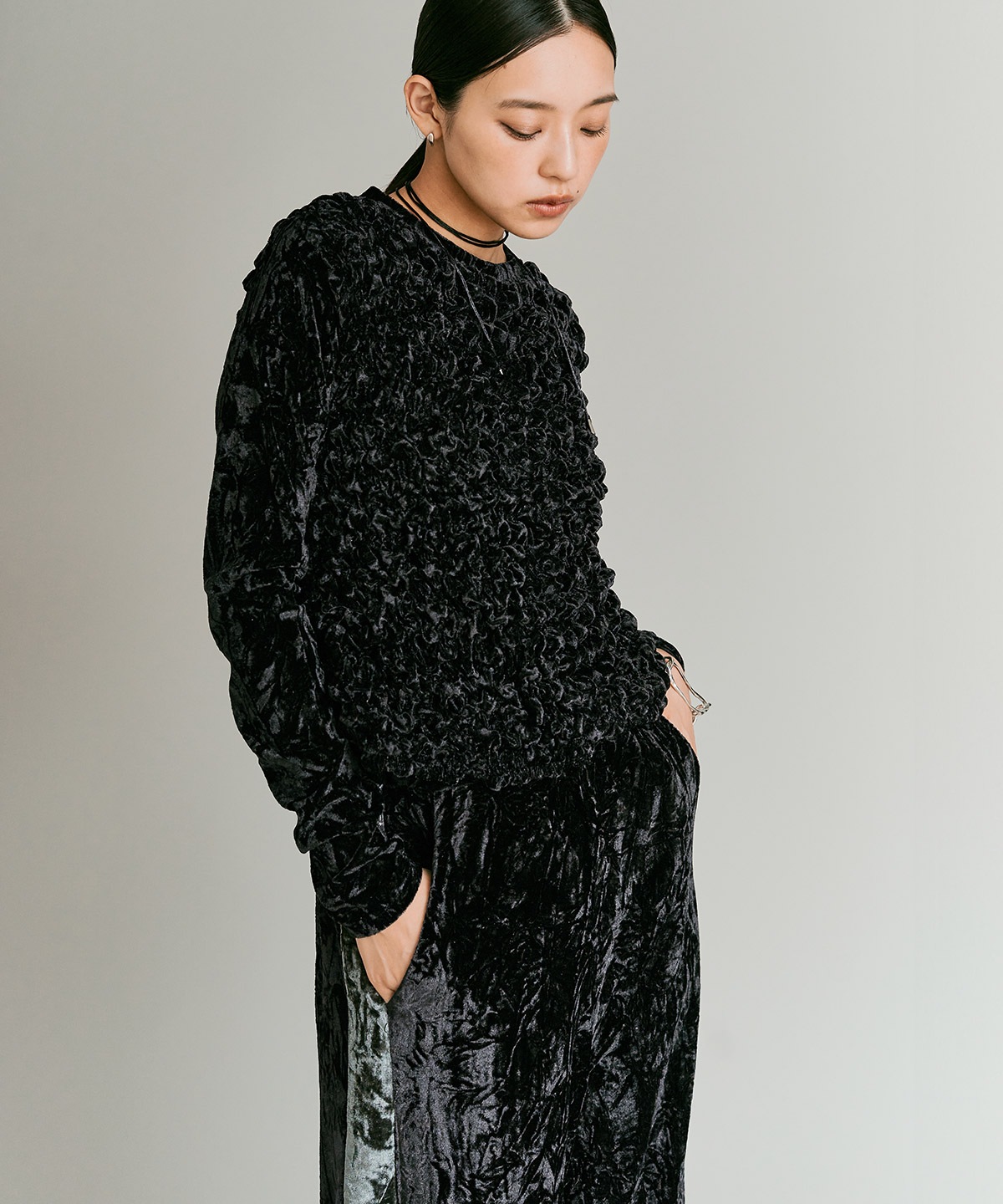 【予約販売】クラッシュベロアシャーリングトップス 全5色