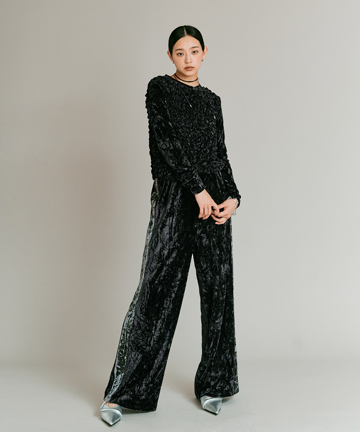 【予約販売】クラッシュベロアシャーリングトップス 全5色