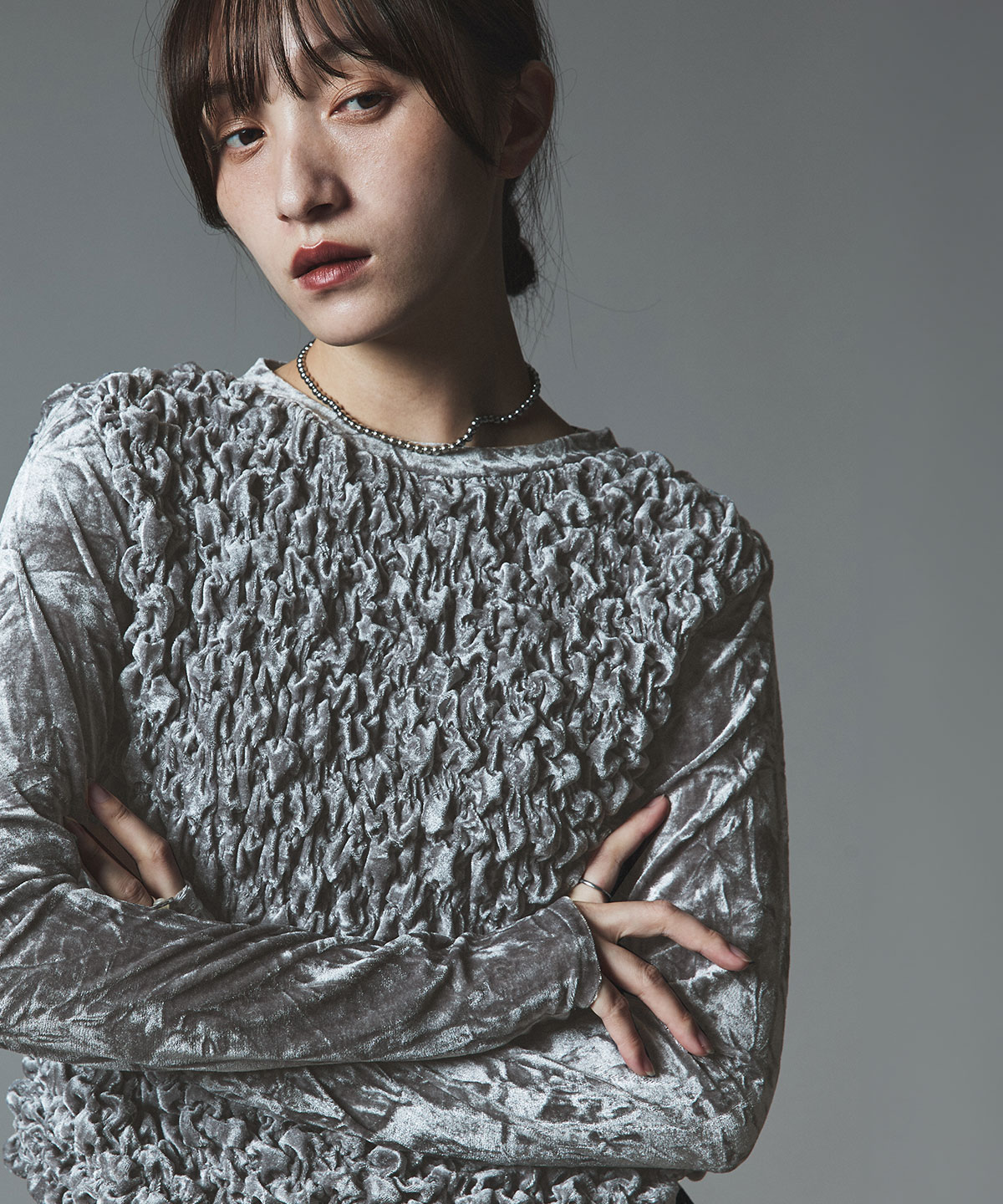 【予約販売】クラッシュベロアシャーリングトップス 全5色