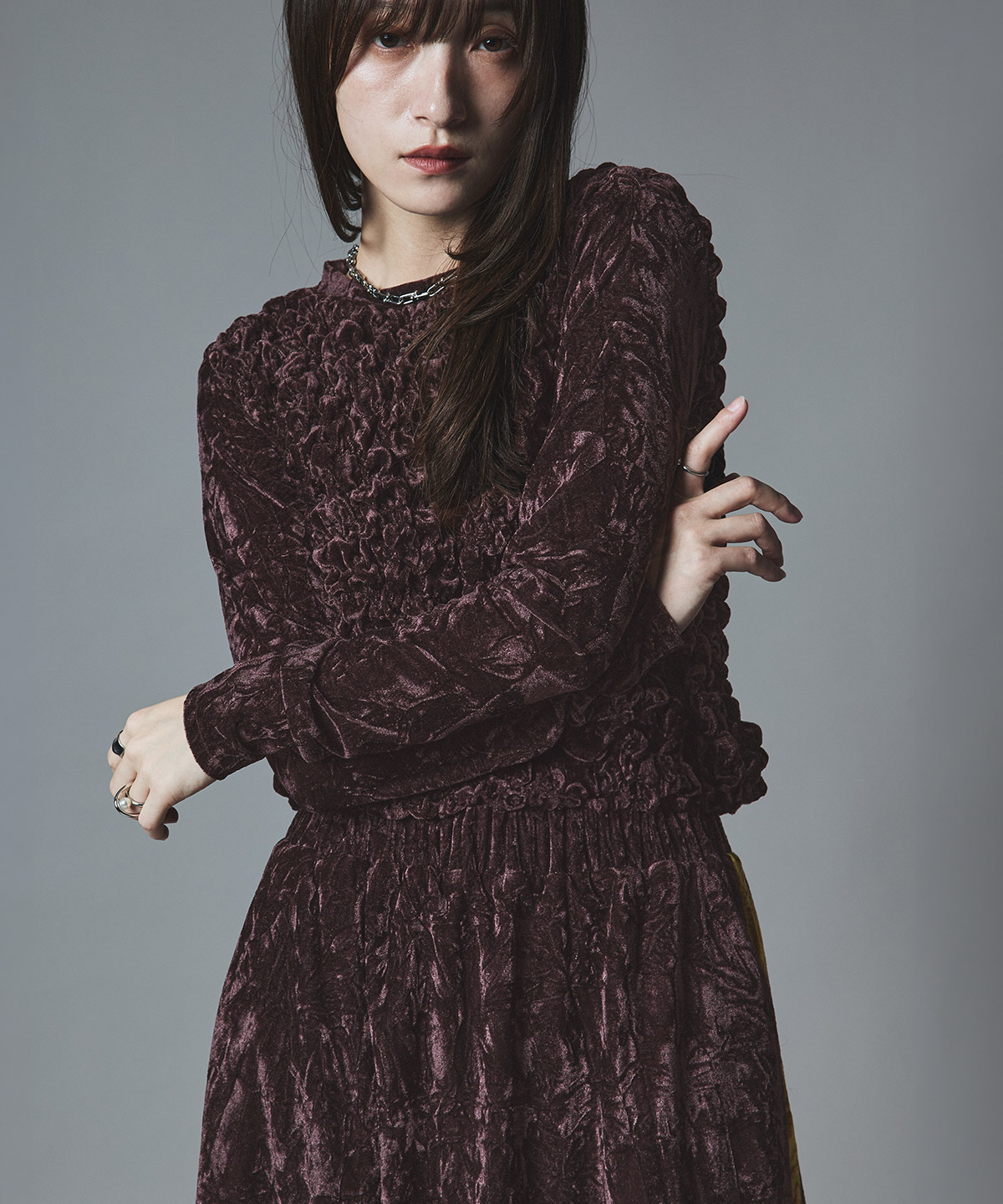 【予約販売】クラッシュベロアシャーリングトップス 全5色