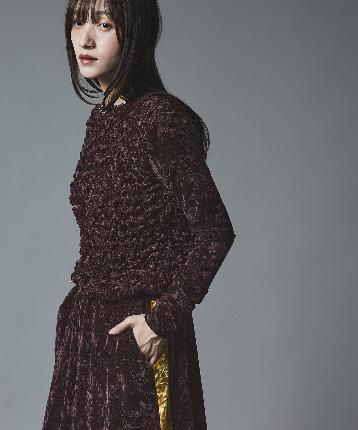 【予約販売】クラッシュベロアシャーリングトップス 全5色