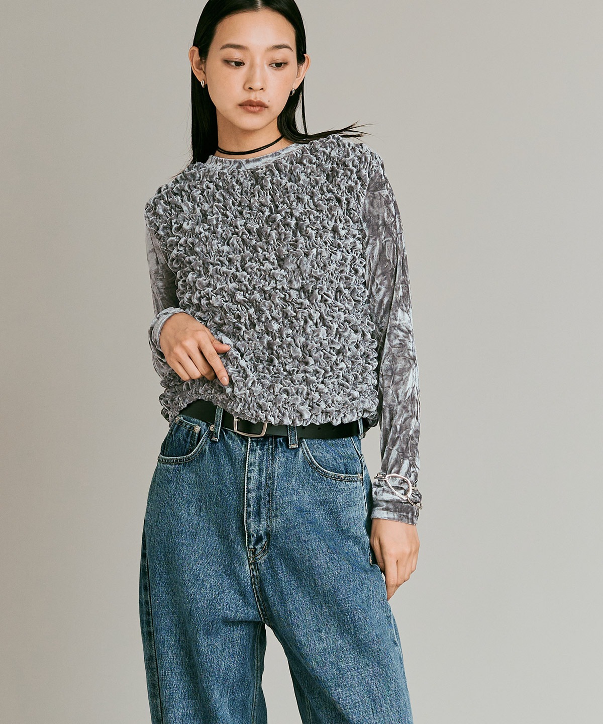 【予約販売】クラッシュベロアシャーリングトップス 全5色