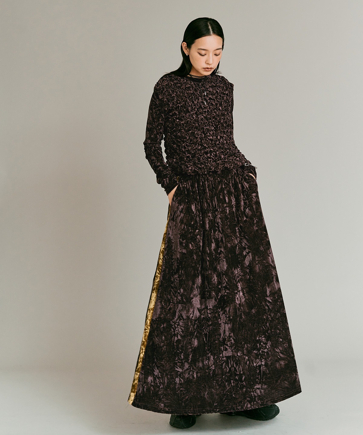 【予約販売】クラッシュベロアシャーリングトップス 全5色