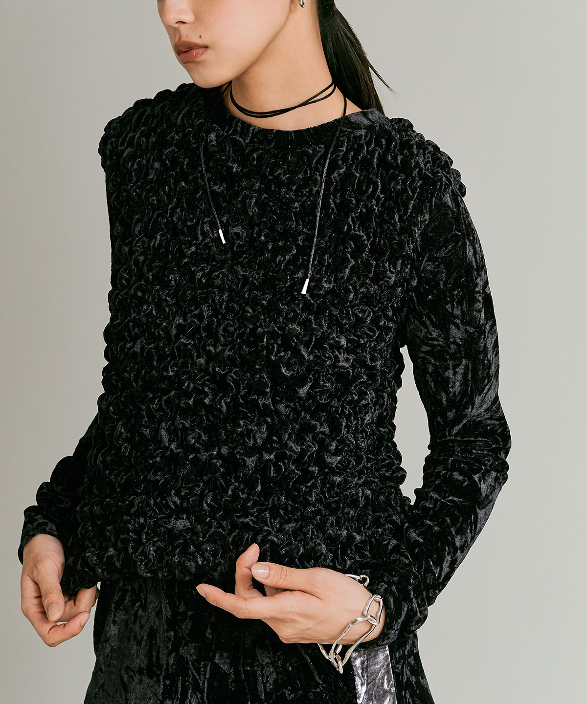 【予約販売】クラッシュベロアシャーリングトップス 全5色