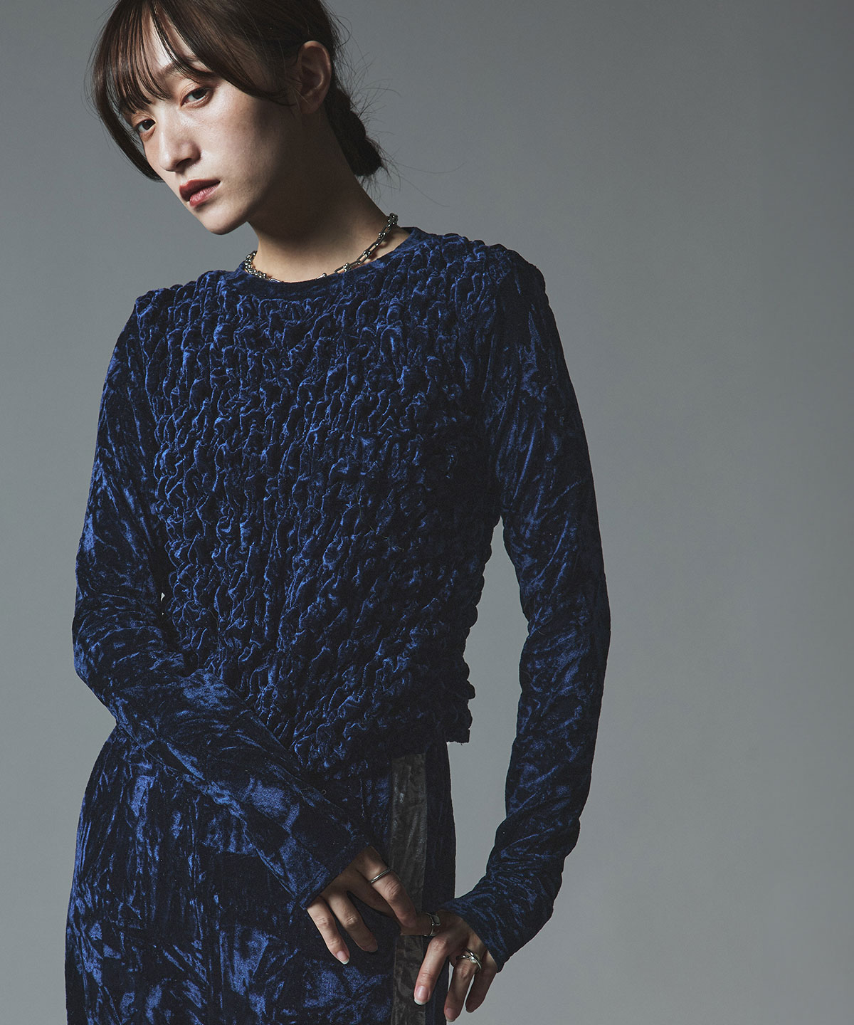 machatt のシャーリングトップス MELLOW SHIRRING TOPS/メロウシャーリングトップス（Tシャツ