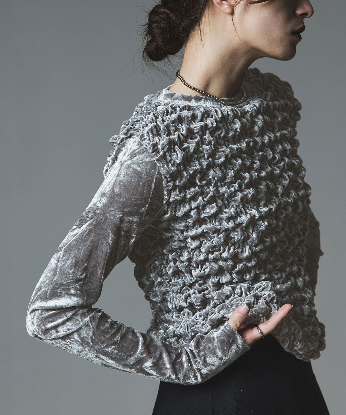 【予約販売】クラッシュベロアシャーリングトップス 全5色