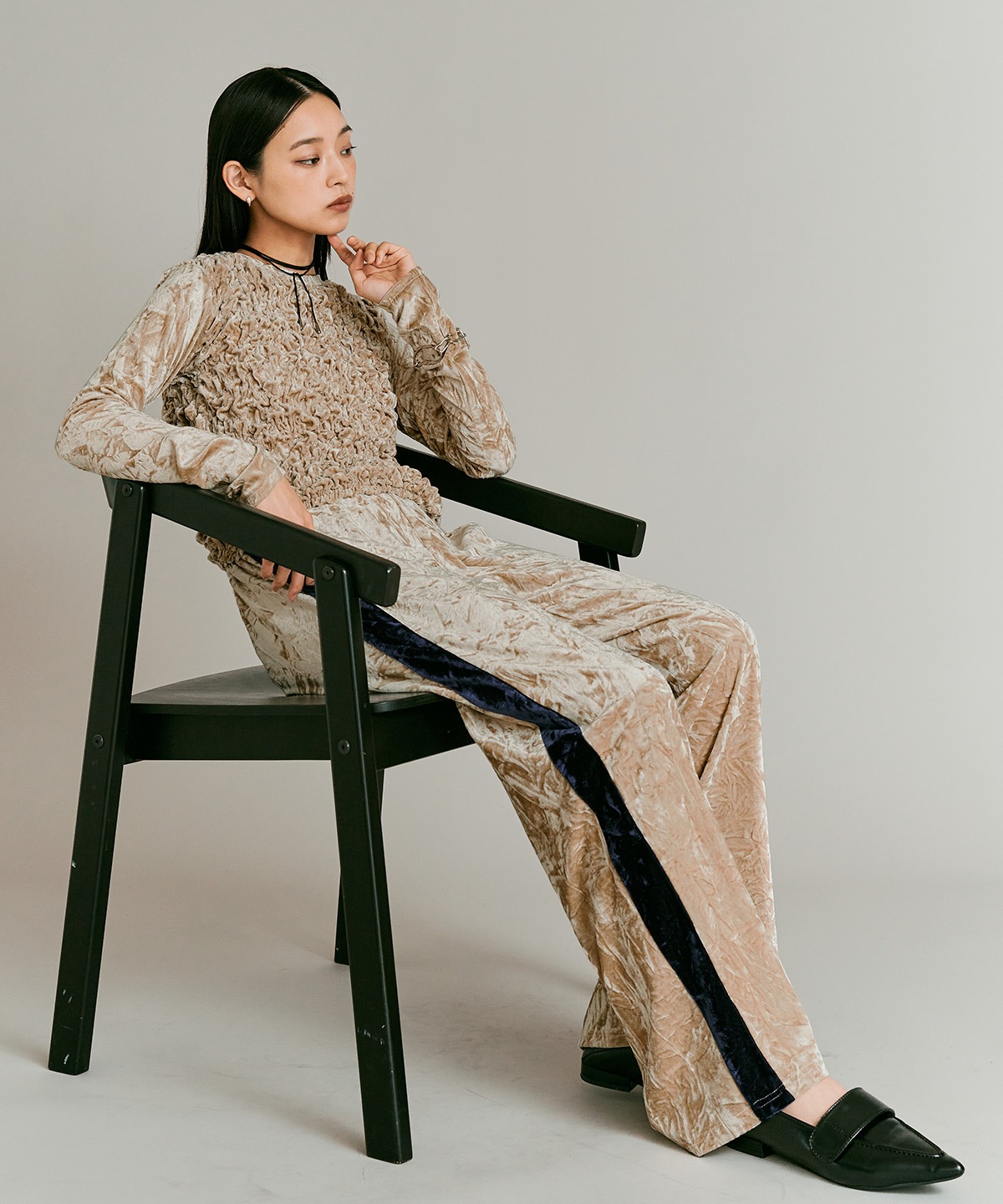 【予約販売】クラッシュベロアシャーリングトップス 全5色