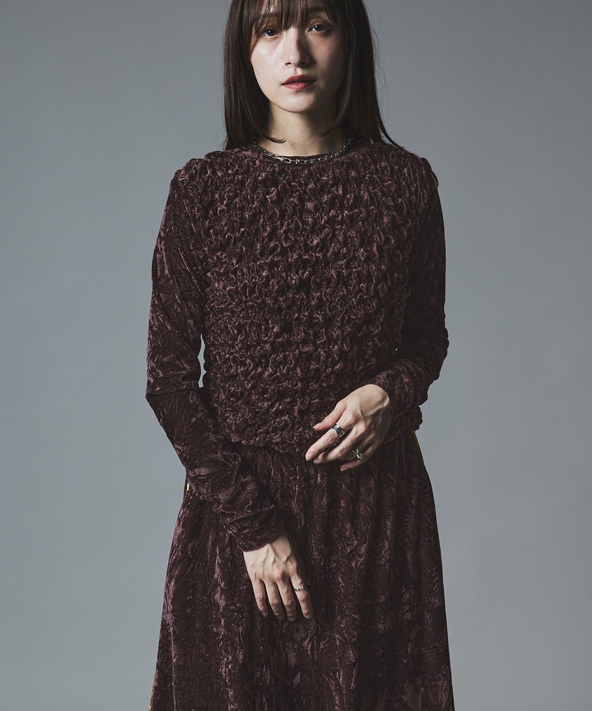 【予約販売】クラッシュベロアシャーリングトップス 全5色