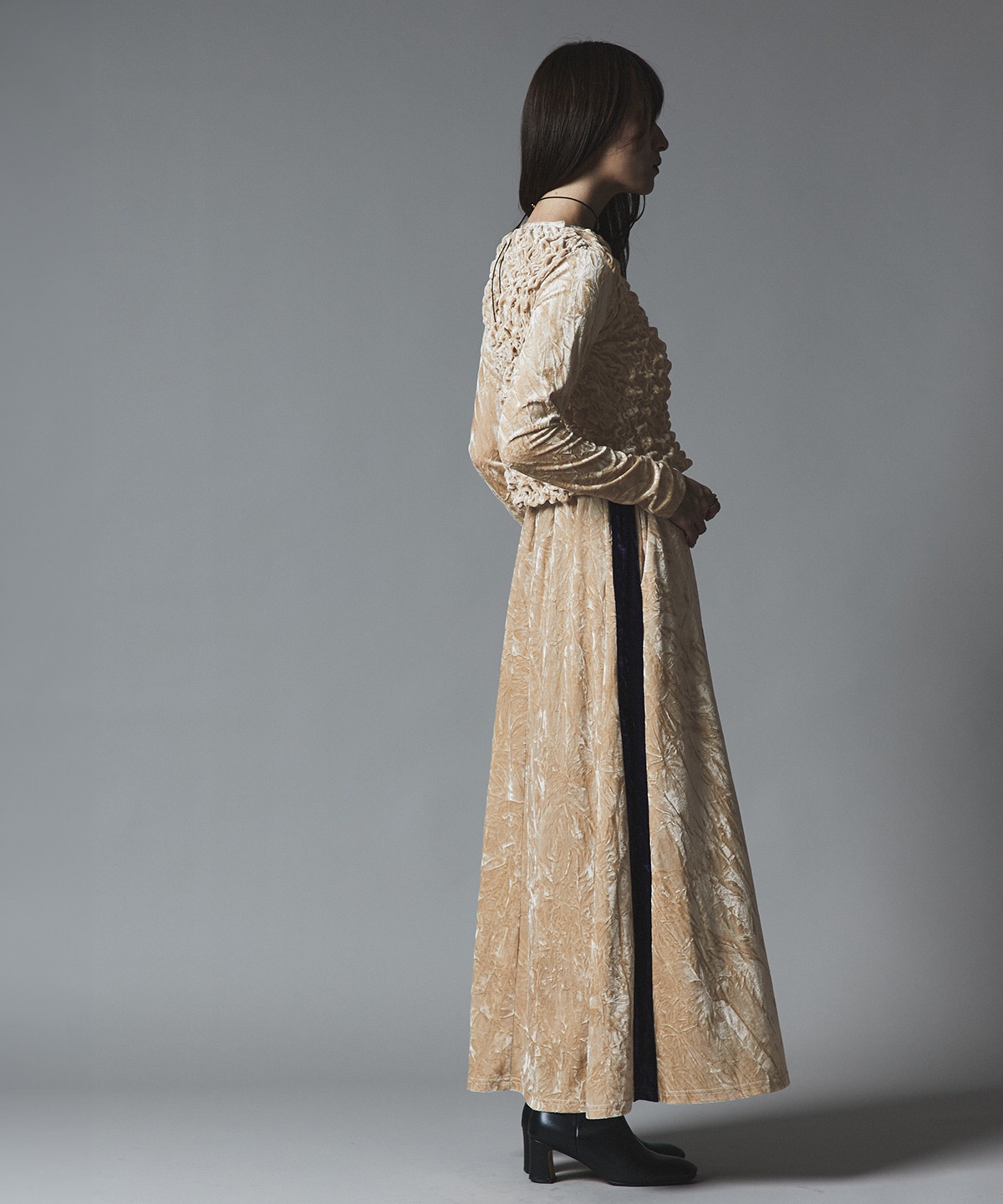 【予約販売】クラッシュベロアサイドラインスカート 全4色