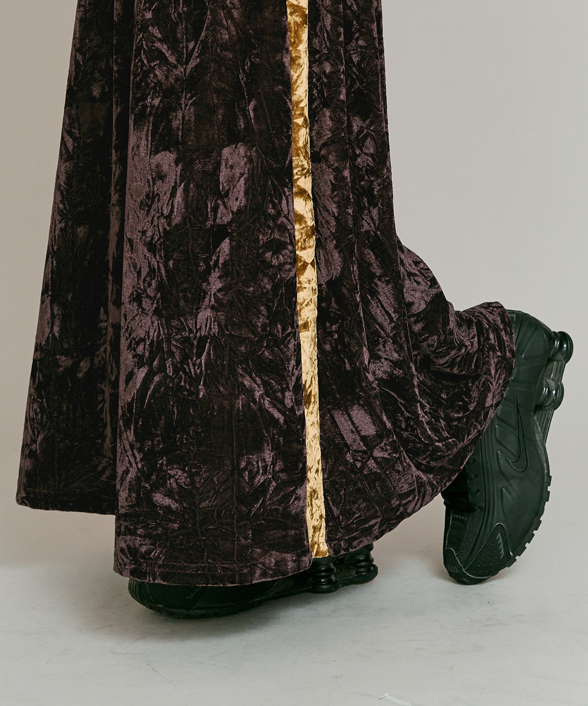 【予約販売】クラッシュベロアサイドラインスカート 全4色