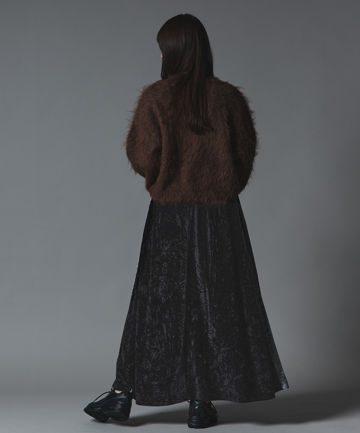 【予約販売】クラッシュベロアサイドラインスカート 全4色